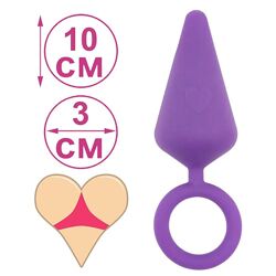 Анальная пробка силиконовая фиолетовая 10 см Candy Plug M Purple