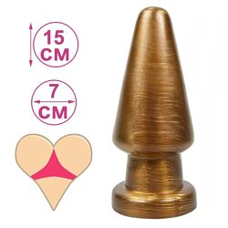 Большая анальная пробка Chisa Dark Muscle Gold 15 х 7 см Анальный Фистинг