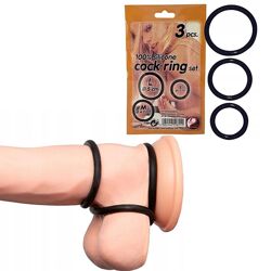 Набор эрекционных колец 3 шт разного размера продление полового акта You2toys Cock Ring