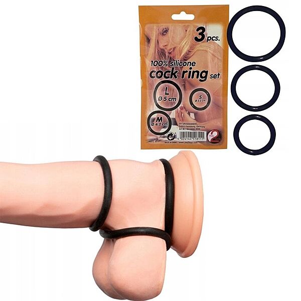 Набор эрекционных колец 3 шт разного размера продление полового акта You2toys Cock Ring