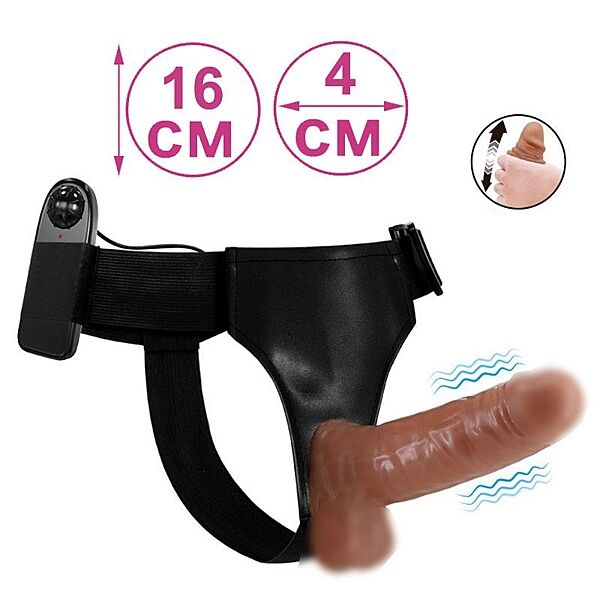Фаллоимитатор с вибратором на ремне страпон 16 см Baile Ultra Passionate Harness