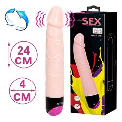Вибратор с вращением ротацией телесного цвета 24 см BAILE Rotation Vibrator Rotator