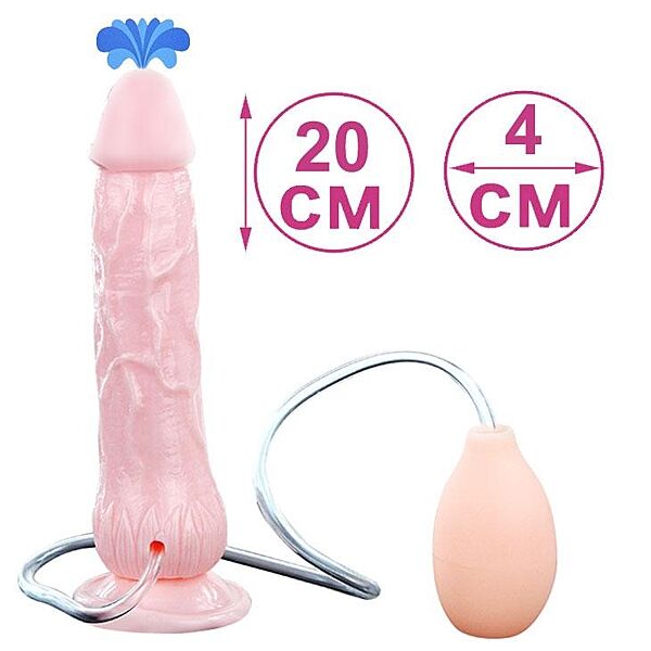 Фалоимитатор со спермой имитация семяизвержения кончающий 20 см Penis With Pump Squirting