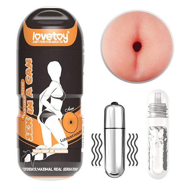 Мастурбатор для мужчин анал из киберкожи с вибрацией Sex In A Can Anus Lotus Tunnel