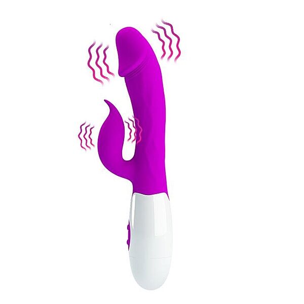 Вибратор кролик со стимулятором клитора и массажем точки G Vibrator Peter пурпурного цвета