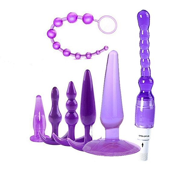 Набор анальных пробок с анальным вибратором Anal Bliss из 7 штук