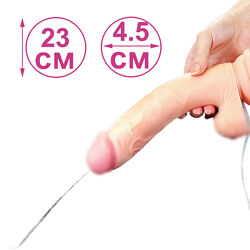 Фаллоимитатор реалистичный с функцией имитации семяизвержения, 23 см Soft Ejaculation Cock With Ball