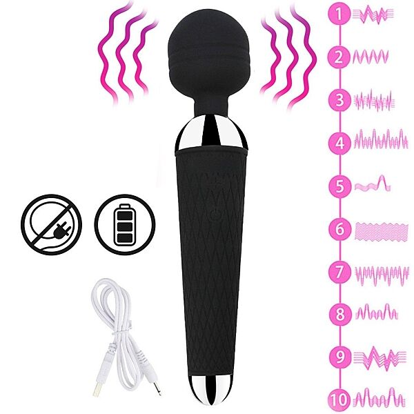 Вибратор микрофон клиторальный стимулятор USB AV Vibrator черного цвета