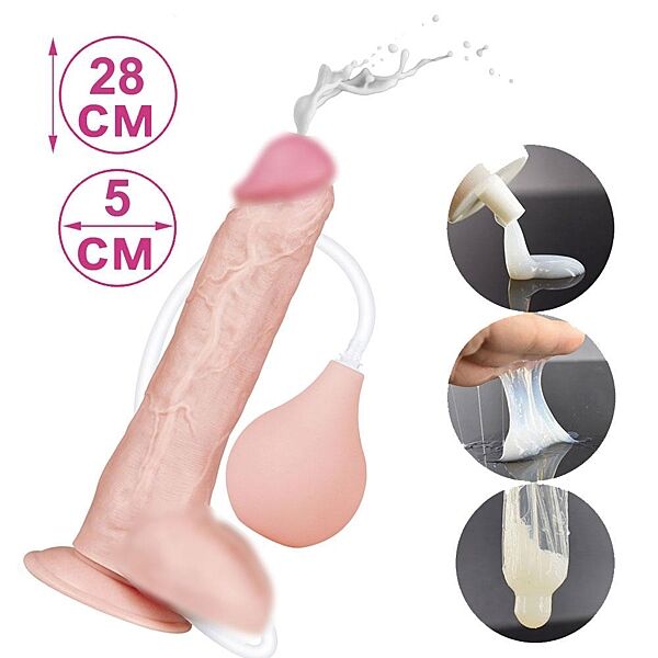 Кончающий фаллоимитатор со спермой имитация семяизвержения Squirt Extreme 28 см