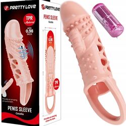 Насадка на член с вибрацией увеличение члена на 2,5 см насадка Penis Sleeve CECELIA