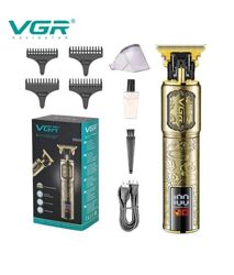 Тример для бороди та вусів з Led-дисплеєм VGR V-073. Тример для бороди