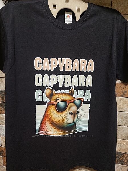 Футболка дитяча - Капібара Capybirthday та Міккі Маус до дня народження.