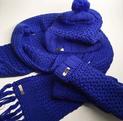 Теплый набор ADIDAS шапка, шарф, варежки