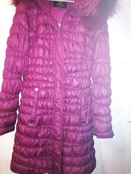 Зимнее пальто для девочки рост 134 см 8-9 лет