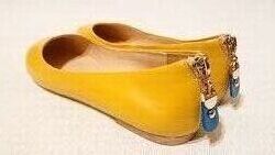 Женские кожаные туфли балетки, 39 р. желтого цвета, кожа, желтые