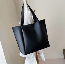 Большая сумка женская шоппер тоут мешок вместительная модная классика 