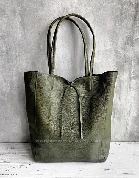 большая мягкая кожаная сумка женская Италия Шоппер мешок с длинными ручками