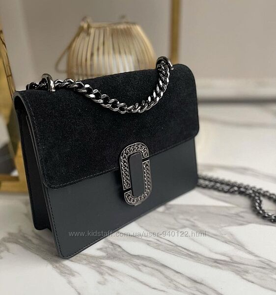 Кросс-боди сумка клатч из натуральной кожи и замши через плечо Италия