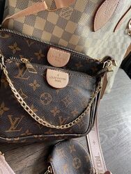 Сумка женская Louis Vuitton Луи Витон 3 в 1 с ремешком розового цвета клатч