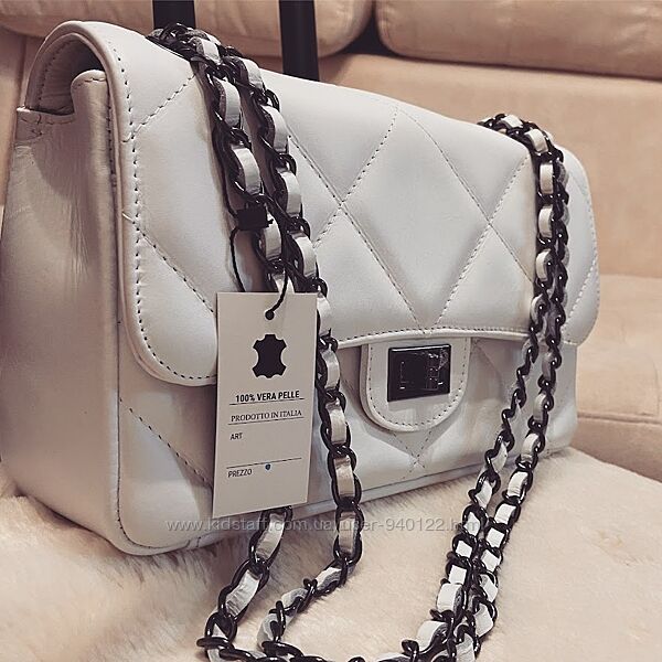 сумка Итальянская кроссбоди женская кожаная сумочка Шанель натуральная кожа