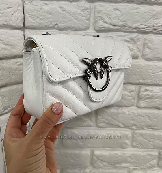 Сумочка-Клатч Итальянская шкіряна сумка-кросбоді маленька через плече біла