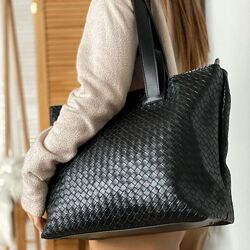 Черная сумка женская большая через плечо сумочка шоппер классика сумка тоут