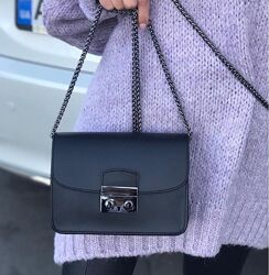 Итальянская маленькая кожаная сумка через плечо женская сумочка клатч мини