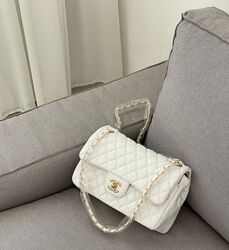 женския белая сумка кросс боди Сумка Chanel 3.55 White Gold модные сумки 