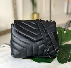 сумки женские италия сумочка кроссбоди черная стегання через плечо цепочка 
