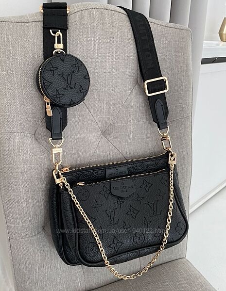 сумка луї Віттон Louis Vuitton Pochette Multi Black кроссбоді сумка чорна