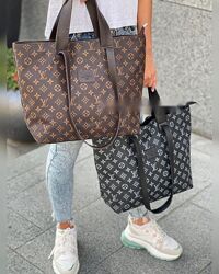 сумка через плечо женская большая Луи Виттон сумочка шоппер коричневая 