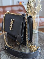 сумка кросс боди черная сумочка клатч Yves Saint-Laurent LUX чорна
