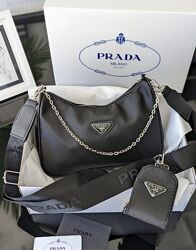 Модные сумки с широким ремнем Prada класична сумка кроссбоді молодежная