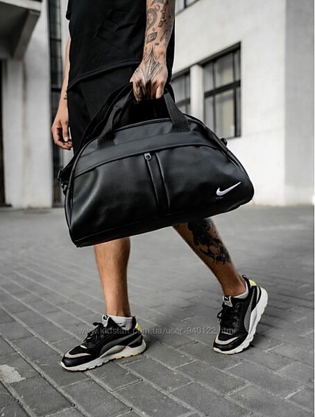 Спортивная сумка мужская через плечо Сумка груша кожзам черный Nike