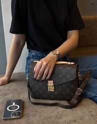 сумка крос боді жіноча Louis Vuitton Super Pochette Brown Bag модна сумочка
