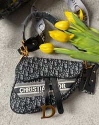 Модная сумка диор седло Christian Dior Saddle Silver Monogram 