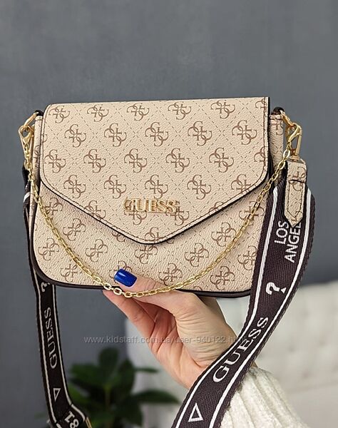 женская сумка кросс боди модная сумка с широким плечевым ремнем Guess 2 в 1