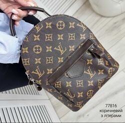 купити не дорого жіночий рюкзак міський Луі Віттон коричневий з літерами 