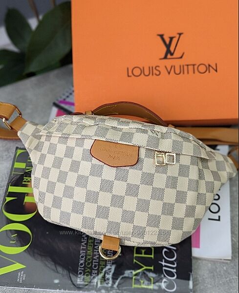 сумка бананка через плече жіноча бежева луі віттон Louis Vuitton