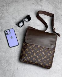 Месенджер чоловічий Louis Vuitton коричневий - Класична сумка-месенджер