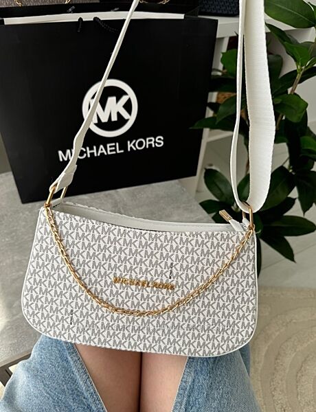 Сумка жіноча крос боді Michael Kors багет з цепью з широким ременем AN110