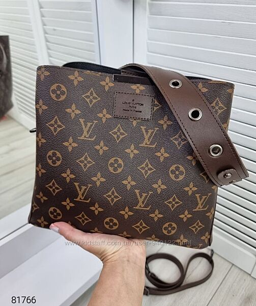 сумка жіноча через плече хобо луі віттон коричнева модна 