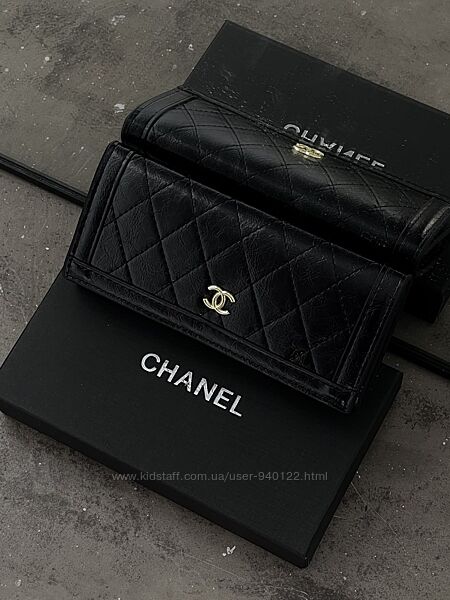 Жіночий гаманець Кошелек большой брендовый Chanel подвійний глянець