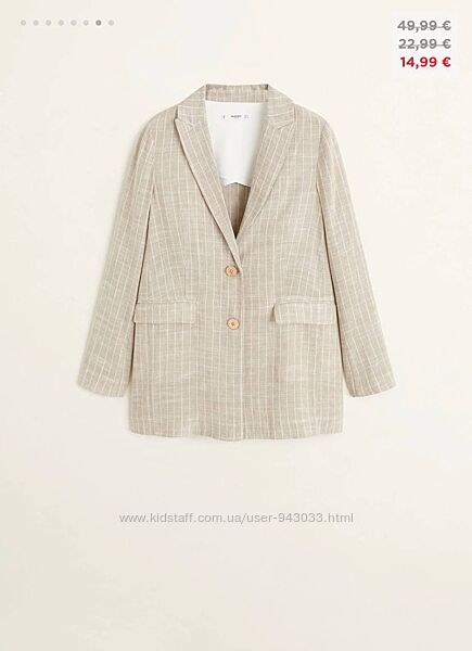 Льняной пиджак Mango