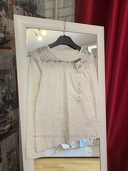 Натуральний новий білий шкільний  реглан, блуза, 134-140см, in extenso