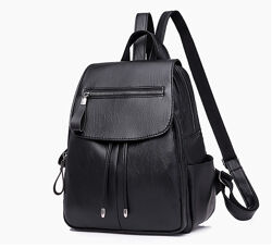  Жіноча сумка-рюкзак чорного кольору Р-197