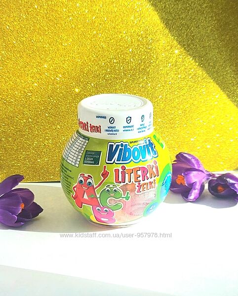 Teva Vibovit Literki мультивітаміни желейки букви фруктовий смак для дітей 