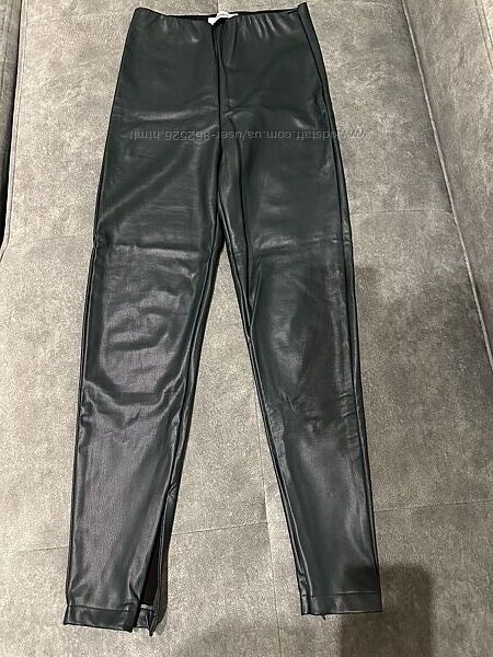 Легінси шкірзамінник темно-зелені