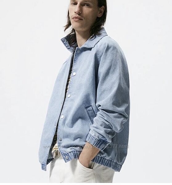 L-XL Zara новий чоловічий бомбер джинсова куртка
