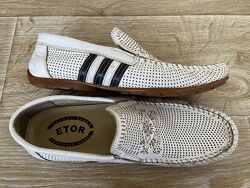42-43р. Еtor чоловічі мокасини шкіра перфорація оригінал